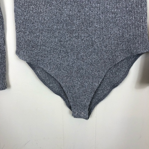 Forever 21 Ribbed Knit Salt & Pepper Bodysuit Sz M - Picture 4 of 7